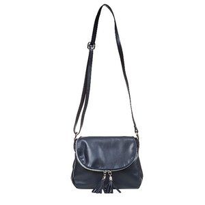 NWOT Mila Blu Blue Leather Saddle Bag